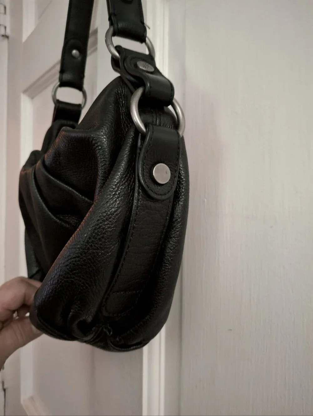 Simply Vera Vera Wang Black Leather Hobo Bag